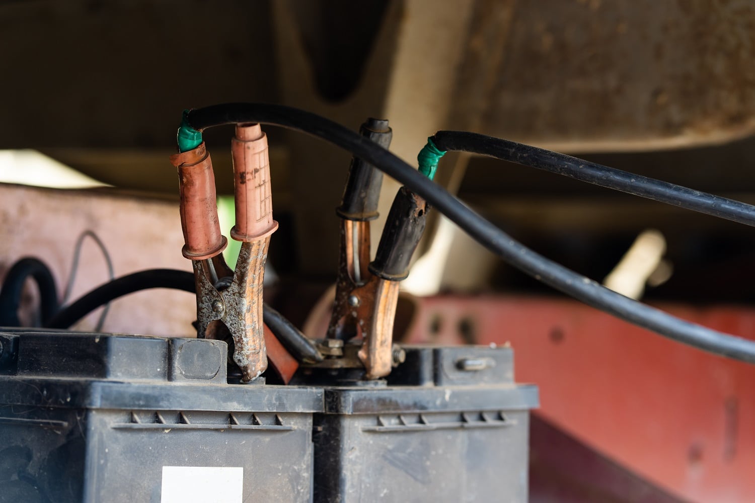 Charging truck batteries using jumper cables jump start engine b Charging system issues