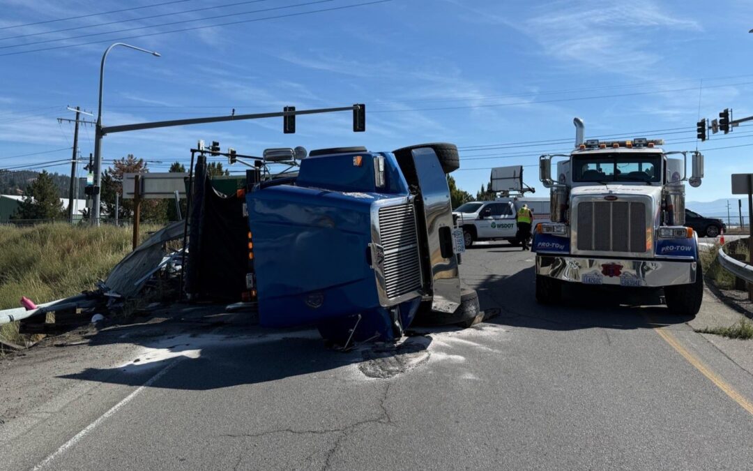 Flipped Over Straight Truck Gets Unflipped in Spokane